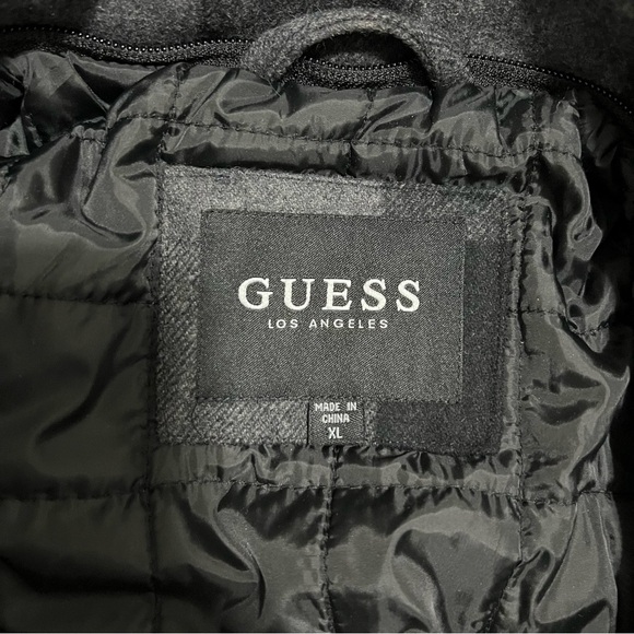 Men’s Guess Jacket Military Plaid Lined size XL Charcoal Gray like new 119RB221 - Picture 12 of 12